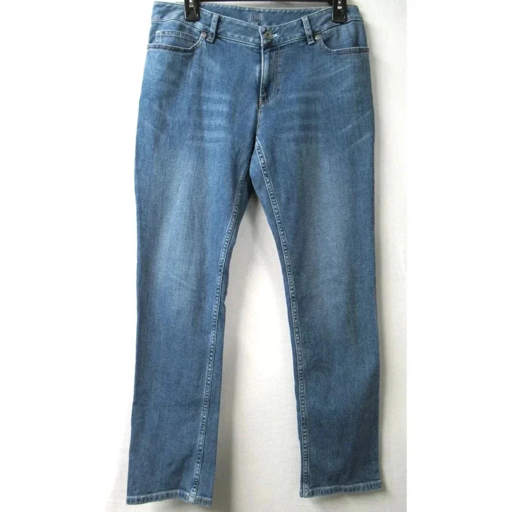 J Jill Authentic Fit Slim Ankle Jeans Women's 6p Low Rise Straight Denim Stretch